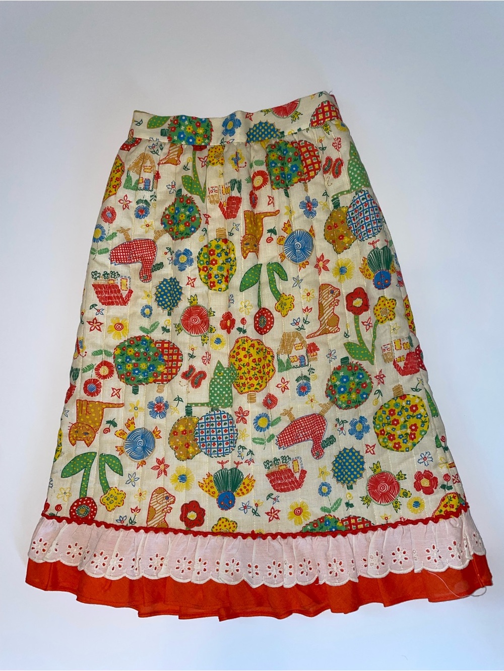 Vintage 70s Her Majesty Toddler Prairie Skirt T3 Made USA Cottage Floral